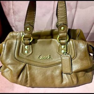Brown leather coach satchel